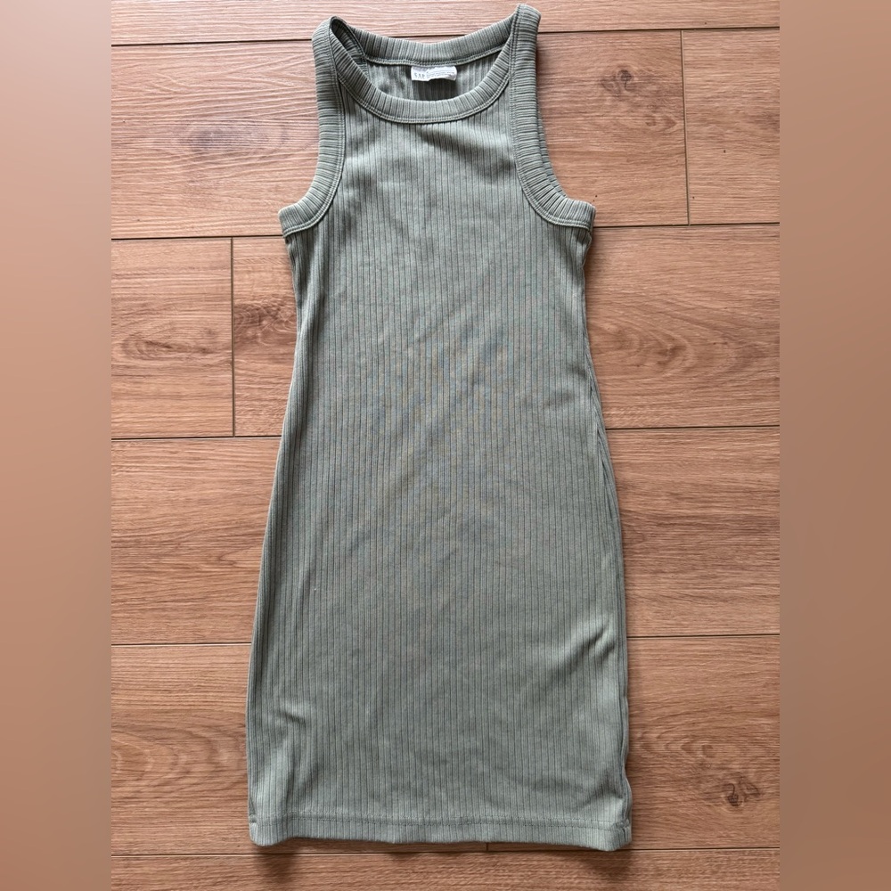 GAP Girls Size 8 Olive Ribbed Mini Dress